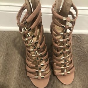 Vince Camuto nude strappy heels